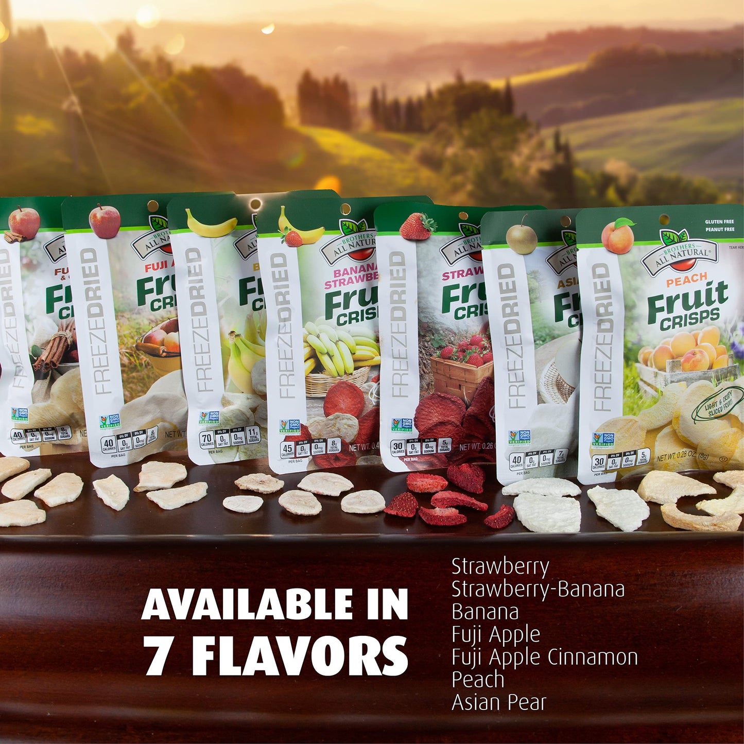 Brothers All Natural Freeze Dried Fruit Crisps, Banana Strawberry, 0.42 Oz (Pack of 24), Made with 100% Fruit, Gluten Free, Soy