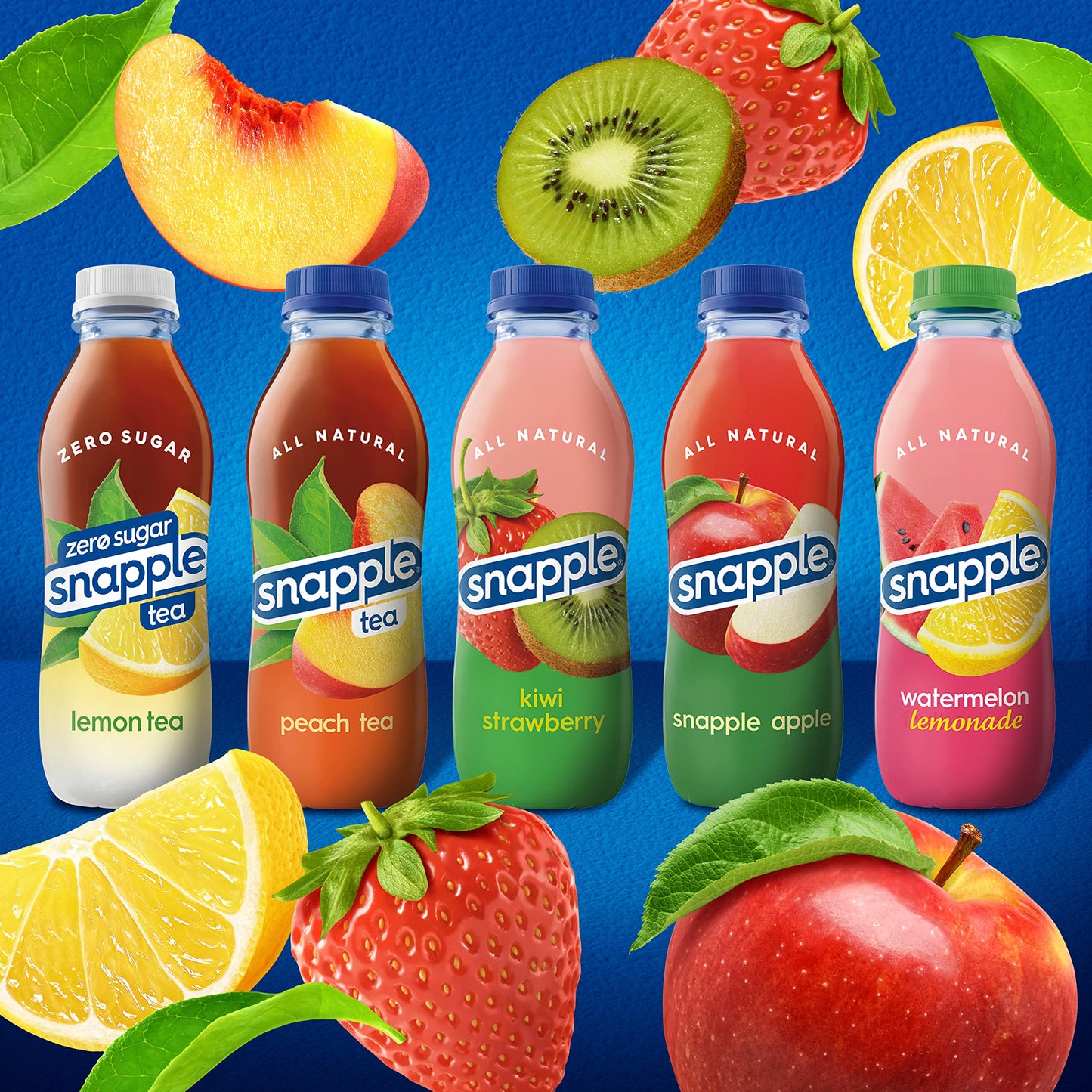 Snapple Kiwi Strawberry Juice Drink, 16 Fl Oz Recycled Plastic Bottle, Pack Of 12, All Natural, No Artificial Flavors Or Sweeten