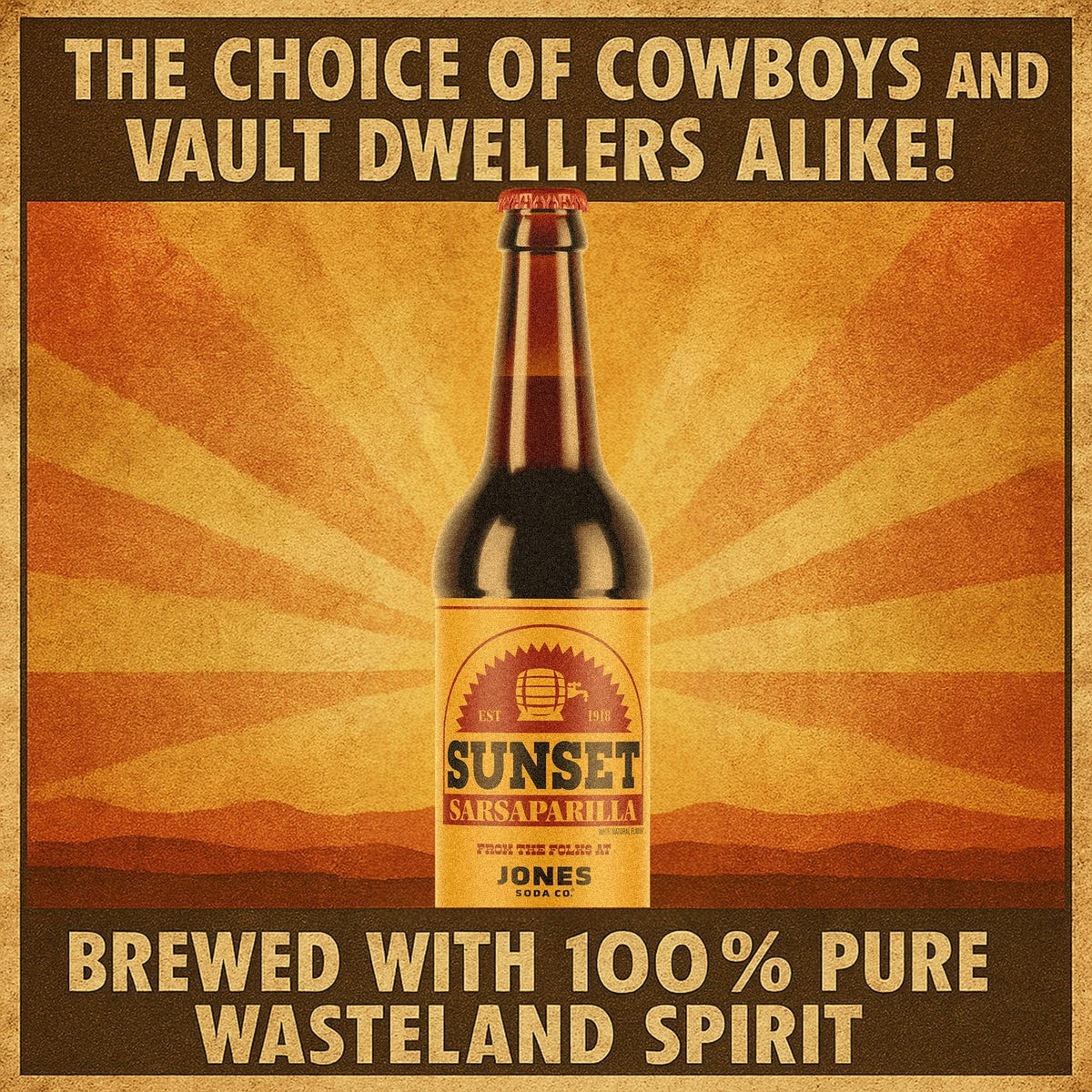 Fallout Sunset Sarsaparilla 12oz Jones Soda | 12 Pack