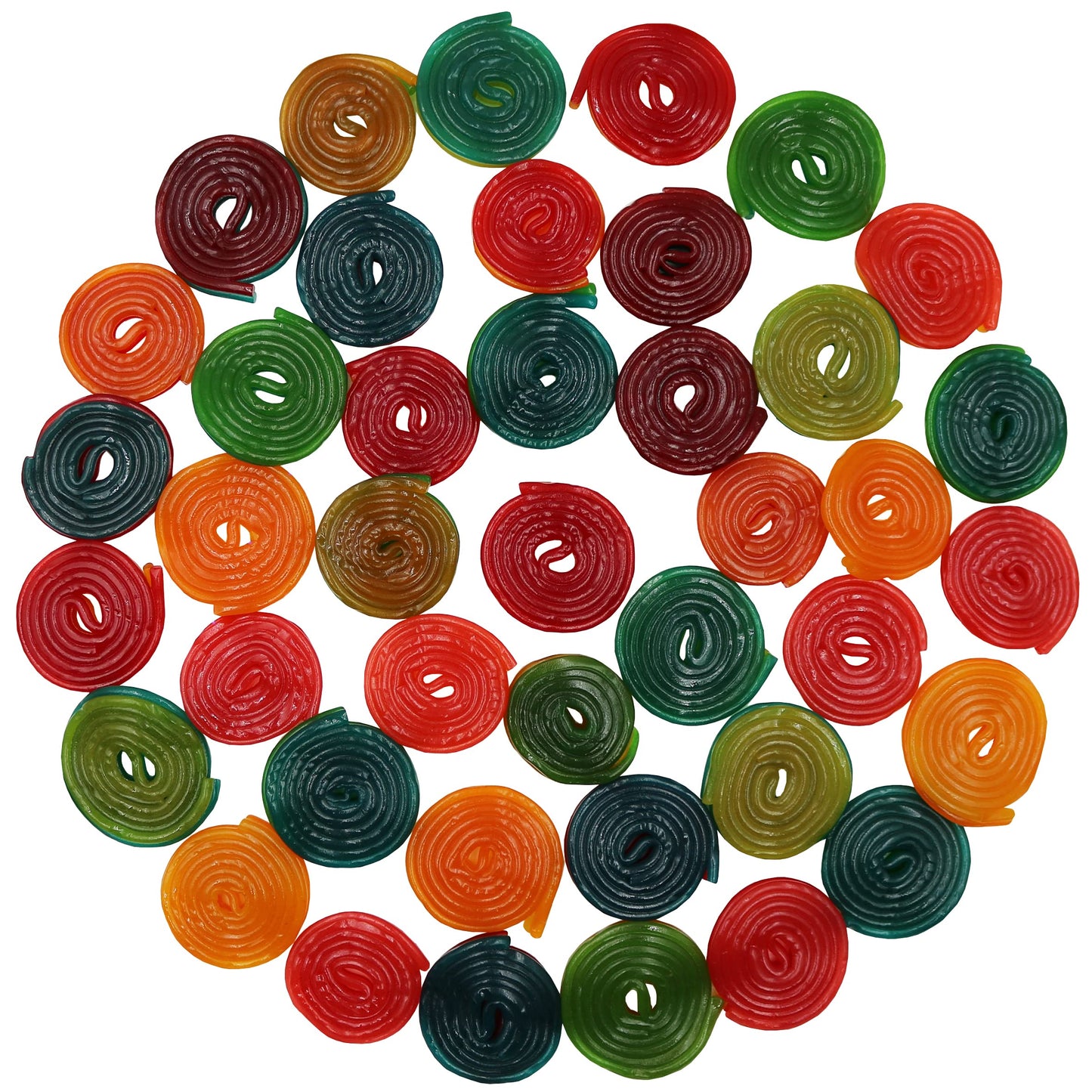 FirstChoiceCandy Licorice Wheels Gummy Candy (Two Faced Rainbow, 2 Pound)