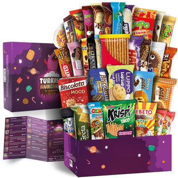 Mega International Snack Box | Premium Exotic Foreign Snacks | Unique Snack Food Gifts Included | Try Extraordinary Turkish Snac