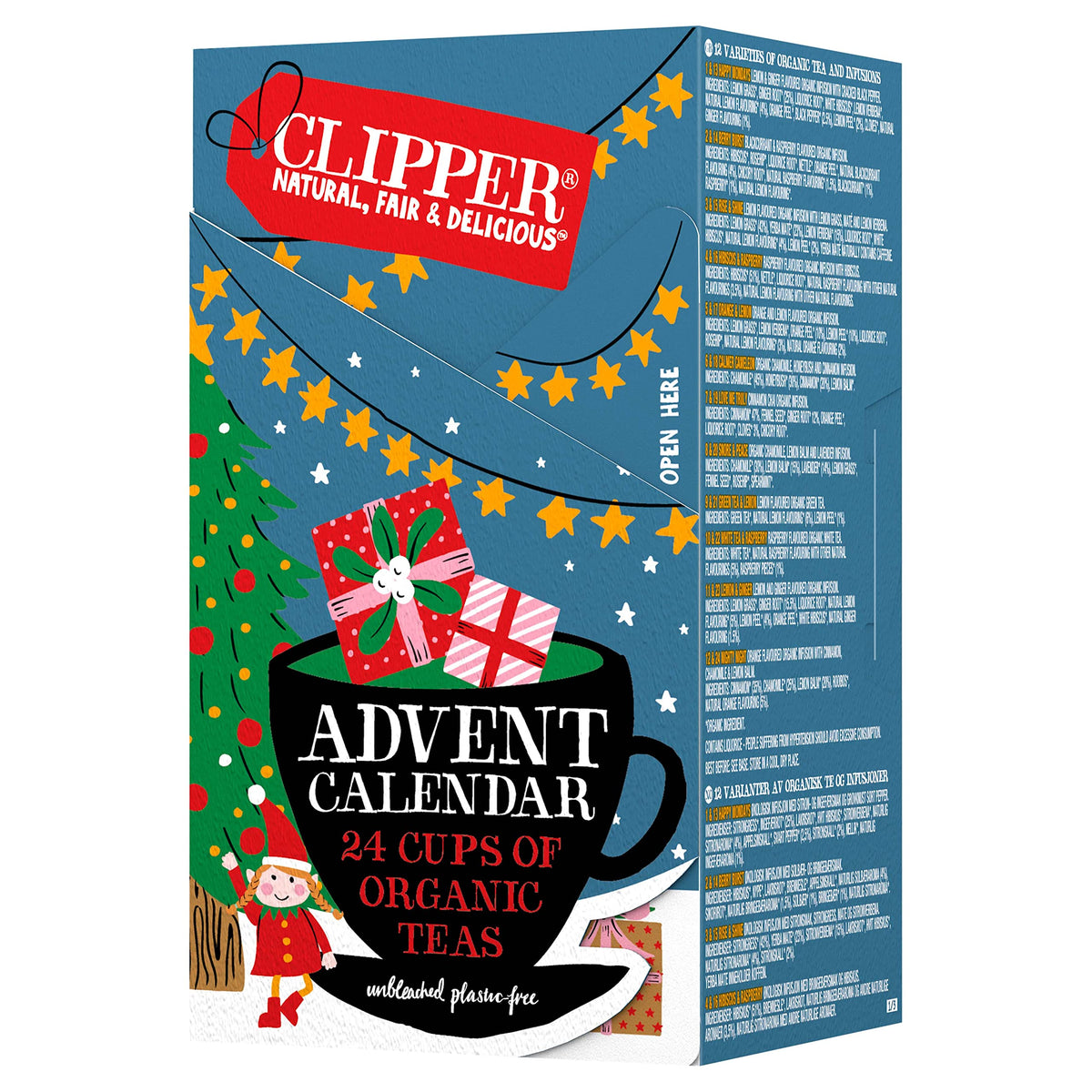 Clipper Tea, Christmas Advent Holiday Tea Calendar, 12 Natural Organic Flavors, Fairtrade, Organic & Plant-Based, British Tea, 1