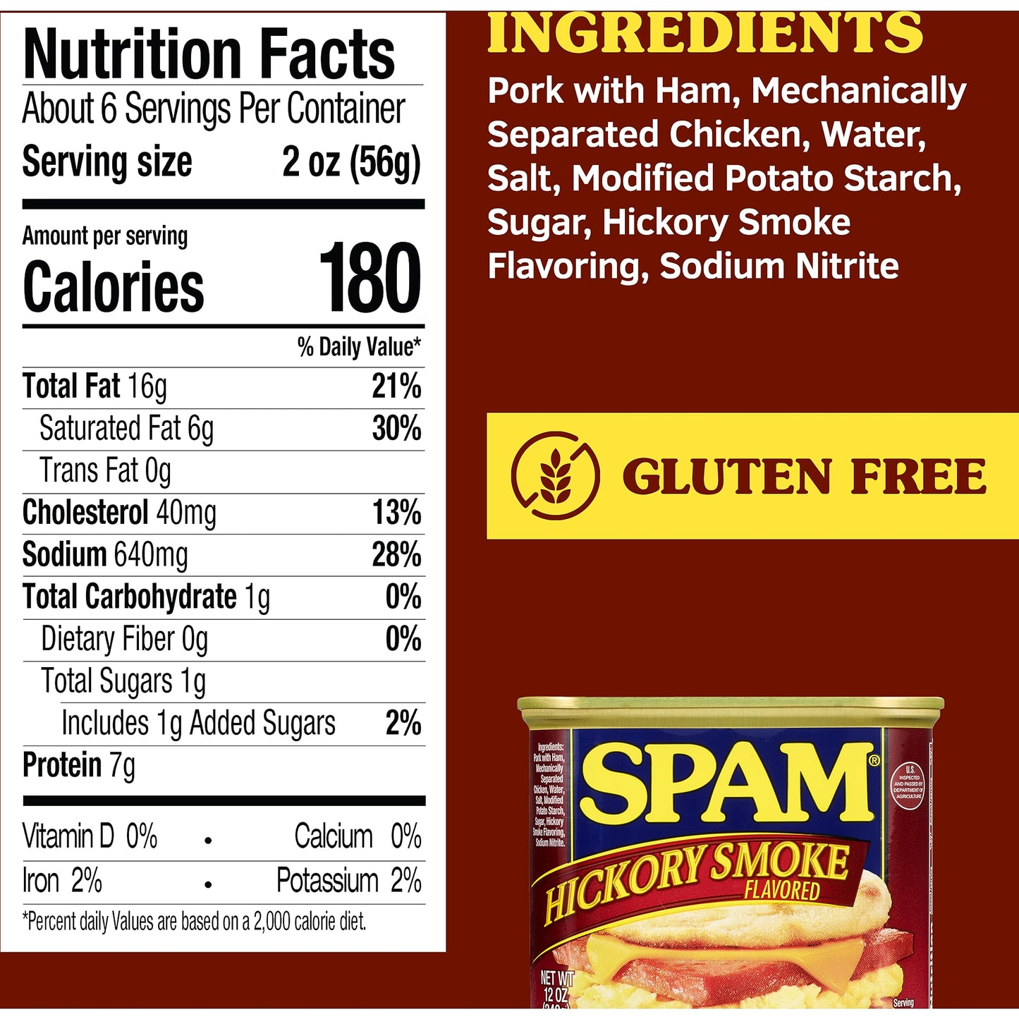 SPAM Hickory Smoke 12 Ounce Can - Pack of 1