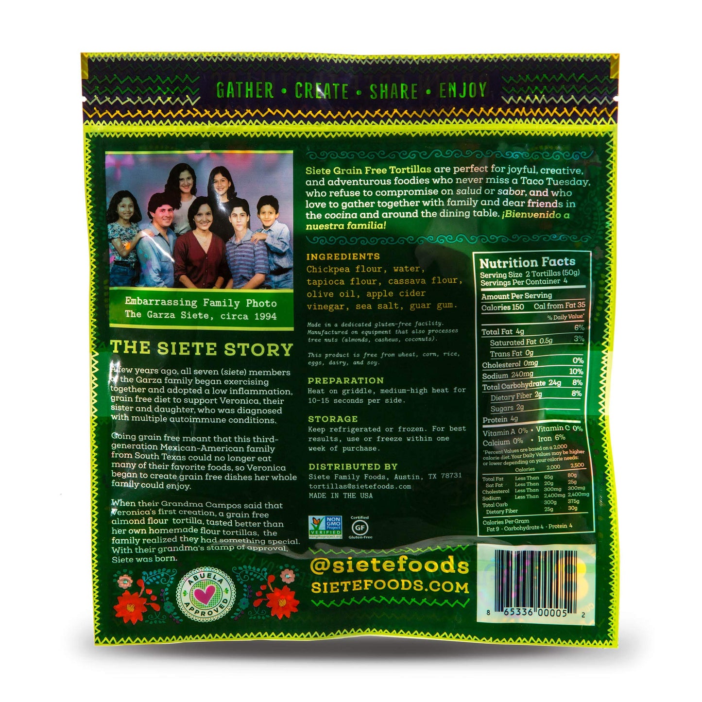 Siete Chickpea Flour Tortillas, 7 Oz