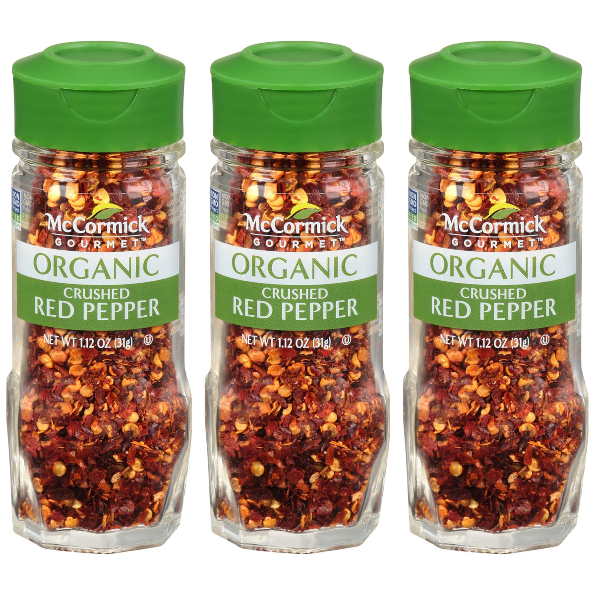 McCormick Gourmet Organic Crushed Red Pepper, 1.12 oz (Pack of 3)