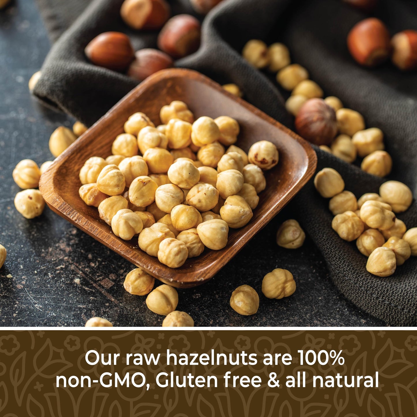 Hazelnuts Raw 1lb, Raw Hazelnuts no Shell. Hazelnuts for Baking, Cooking or Snacking, All Natural and Fresh, Unsalted and Non-GM