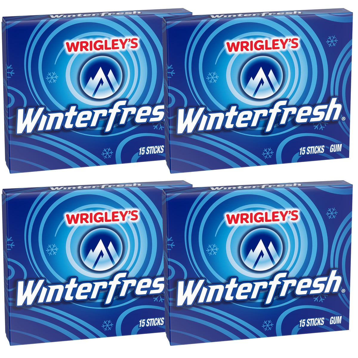 Wrigley Winterfresh Chewing Gum, 15 Stick (Pack of 4), 60 Gum Pieces
