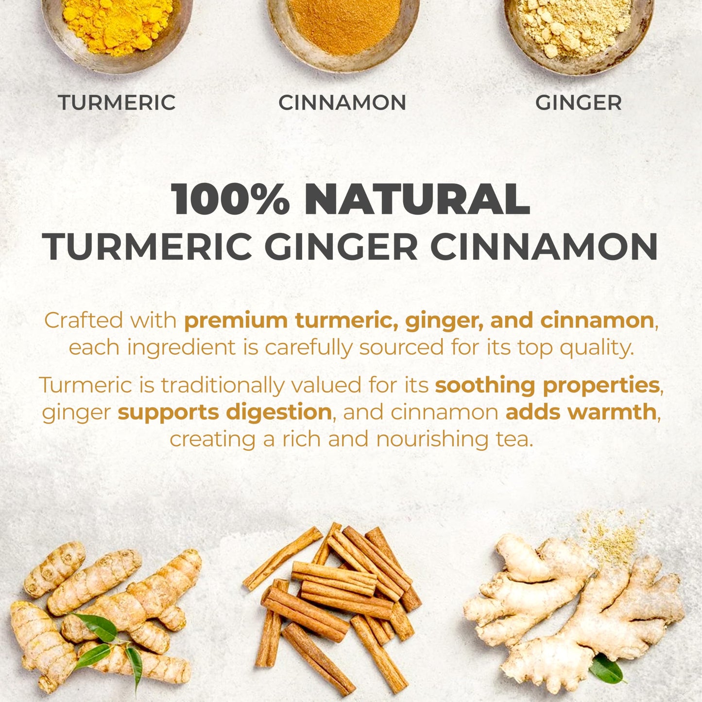 LeafLea Ginger Turmeric Tea Bags, 100% Natural Herbal Blend, Caffeine-Free, 160 Bags (Pack of 4)