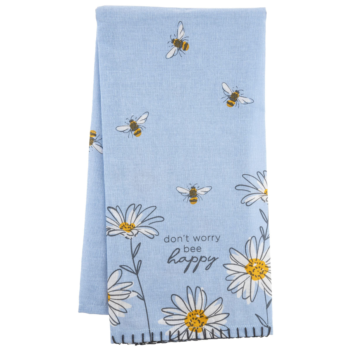 Karma Bee Tea Towel - 100% Cotton Hand Towels For The Kitchen - Modern Home Decor - Light Blue Small