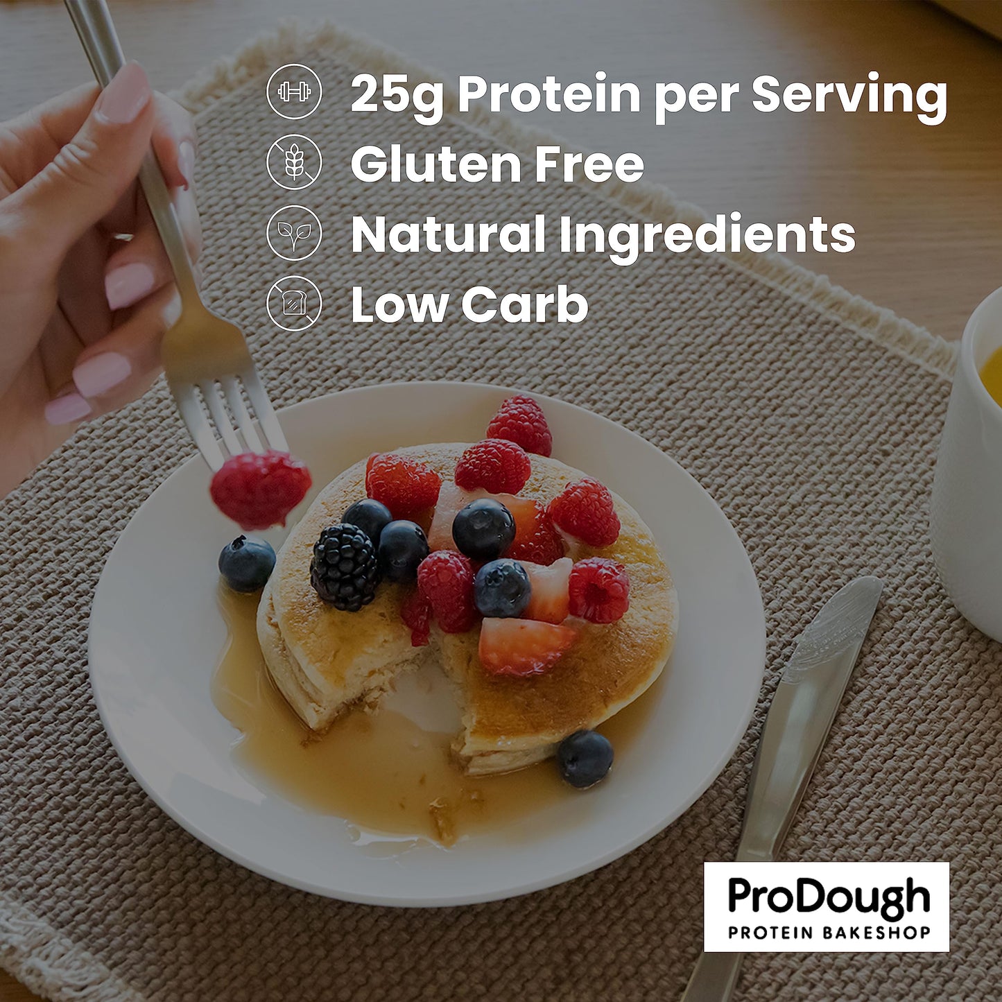 ProDough Buttermilk Pancake and Waffle Mix - Gluten Free, Low Carb, High Protein - 16 Ounce