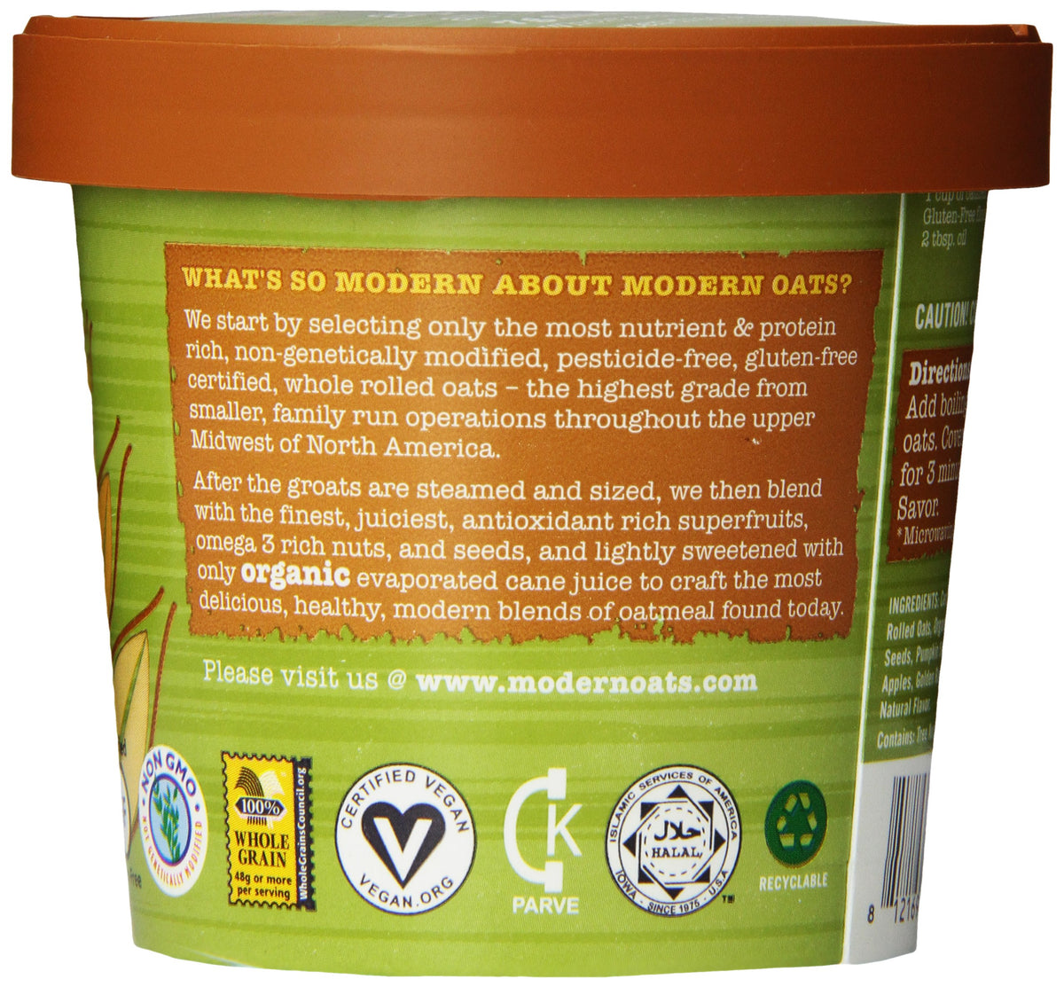Modern Oats Apple Walnut Oatmeal, 2.6 Ounce (Pack Of 6)