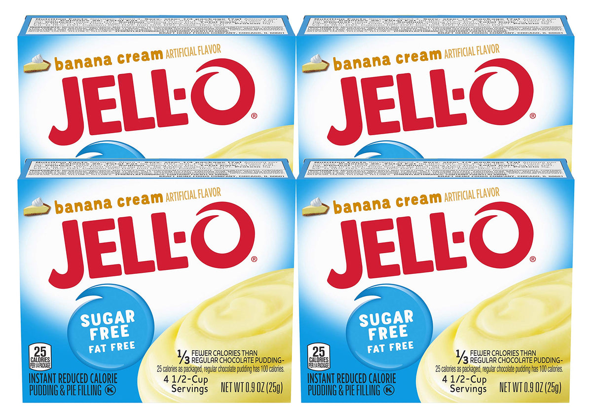 Jell-O Banana Cream Sugar Free Pudding & Pie Filling (4-Pack)