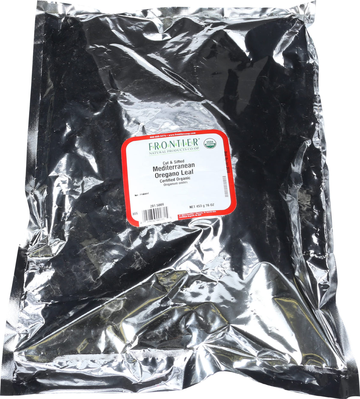Frontier Herb Certified Organic Cut and Sifted Oregano Leaf, Non Irradiated, 16 Ounce (Pack of 1)