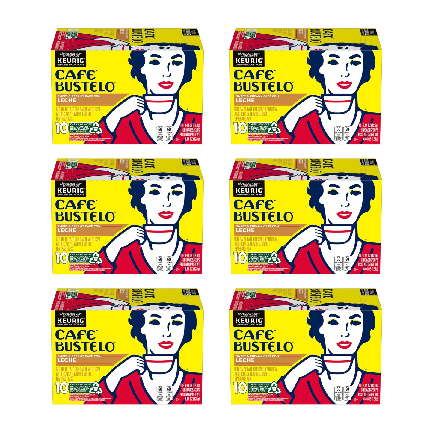 Caf   Bustelo Caf   con Leche Flavored Espresso Style Coffee, 60 Keurig K-Cup Pods