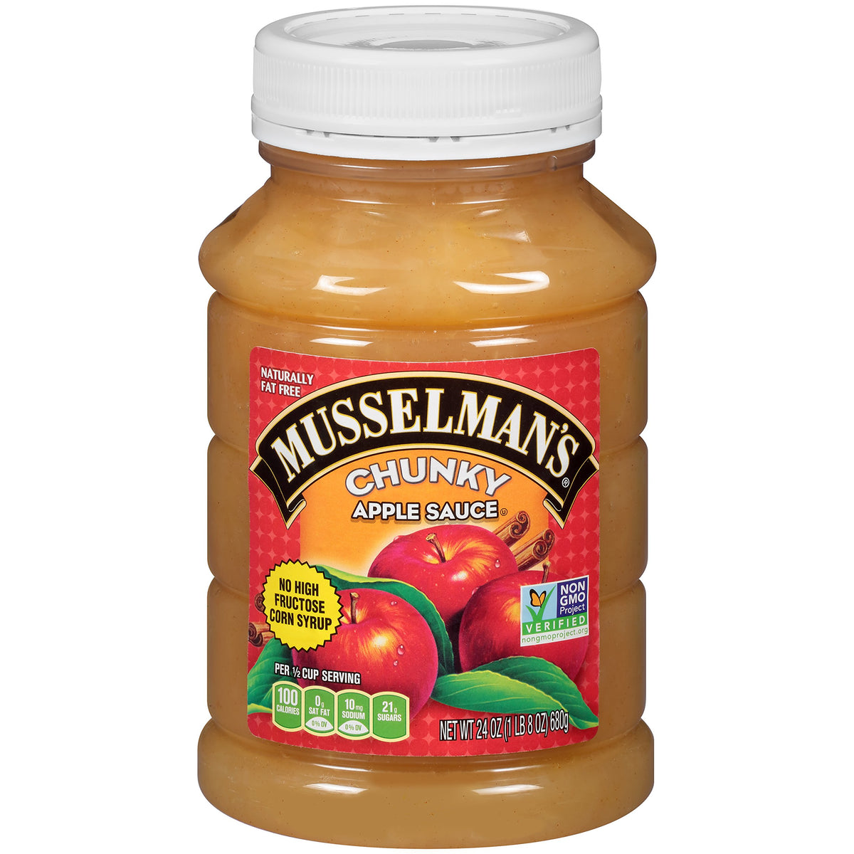Musselman's Chunky Apple Sauce Plastic Jars, 24 Ounce (Pack of 12)