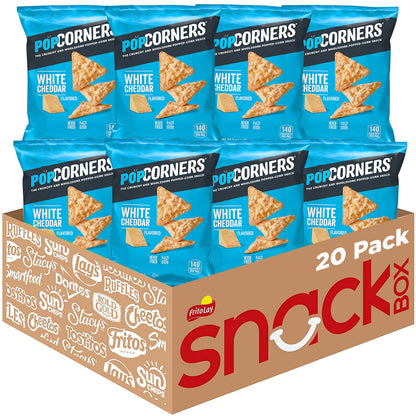 PopCorners Popped Corn Snacks, White Cheddar, 1 Ounce (Pack of 20) (Packaging May Vary)