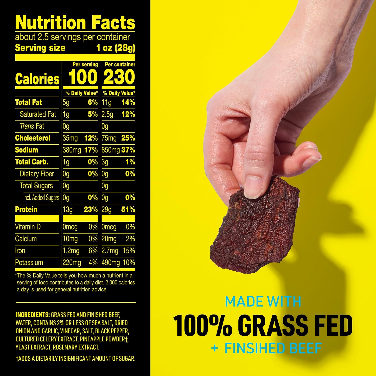 Lorissas Kitchen Beef Jerky Snacks, Original Smoked Flavor, 13g Protein, Gluten-Free, Non-GMO, 2.25 oz (Pack of 5)