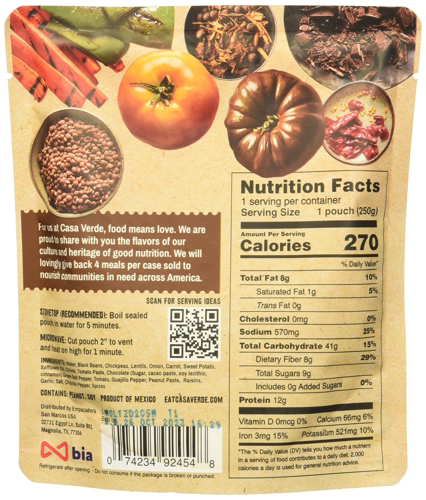Casa Verde - Lentil Mole - Case Of 6-8.81 Ounces