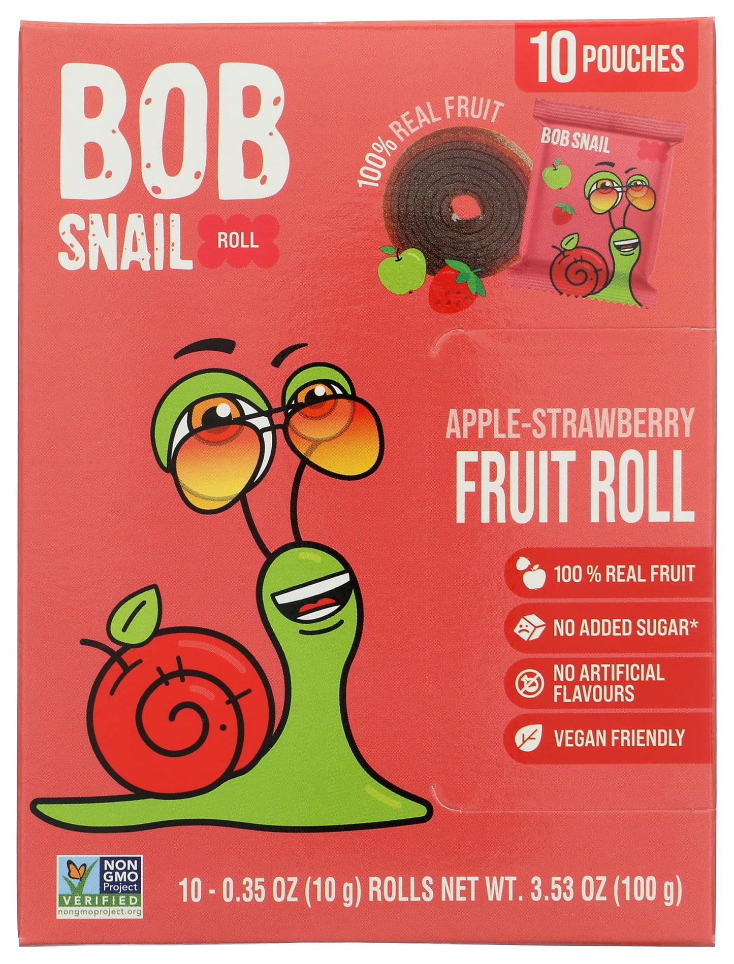 Bob Snail Apple Strawberry Fruit Rolls, 100 GR