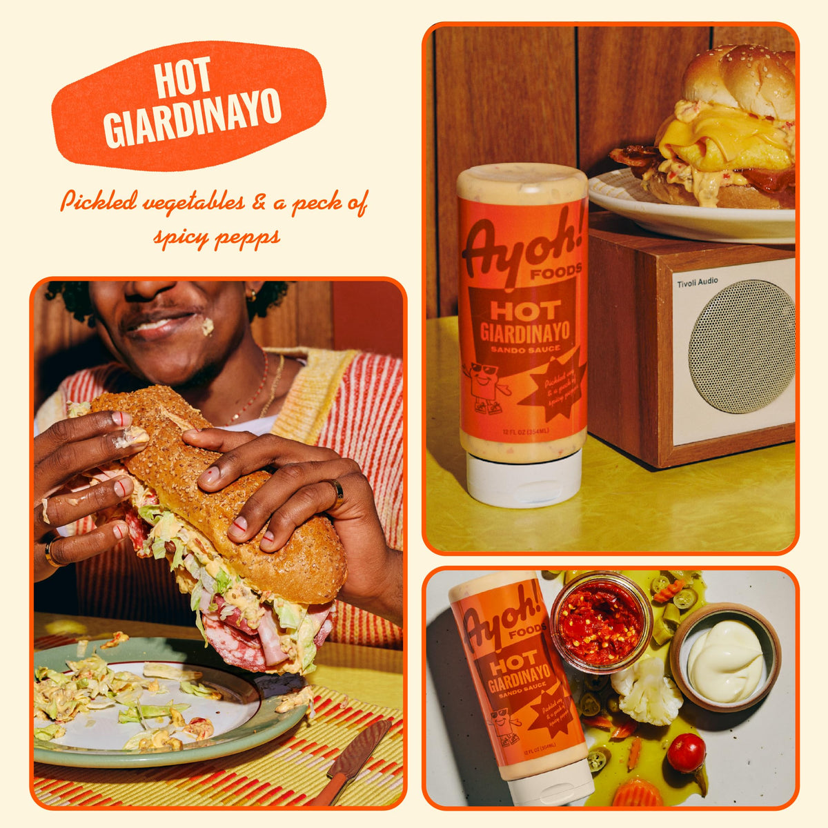 AYOH Foods Mayo Gone Wild - Easy Squeeze Condiment for Sandwiches, Burgers, Fries - 13.2 cm x 6.9 cm x 19 cm