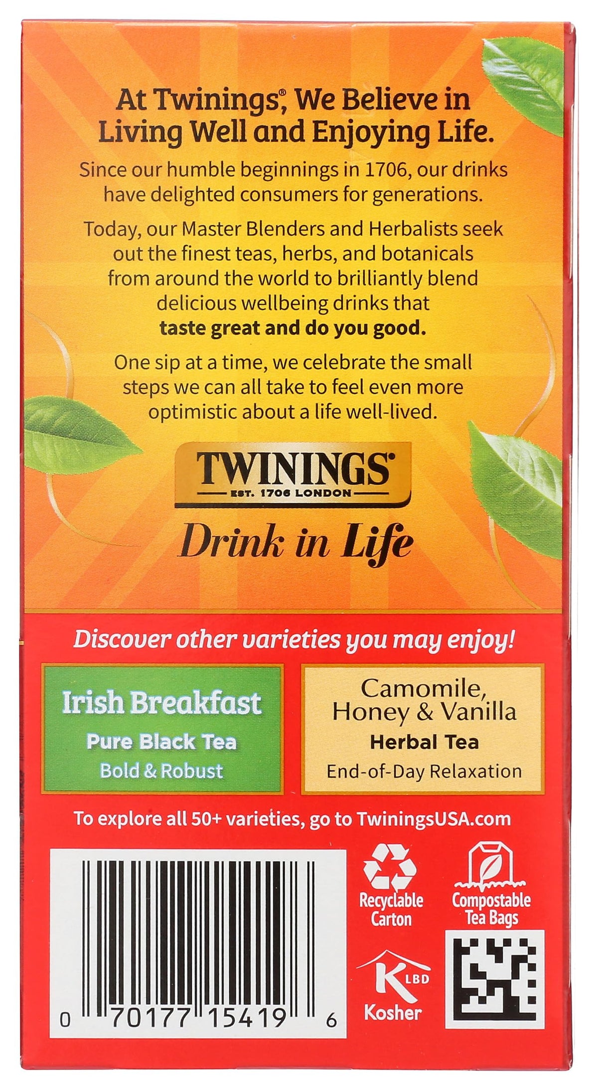 Twinings Tea From Grosvenor, Tea English Breakfast, 20 Count