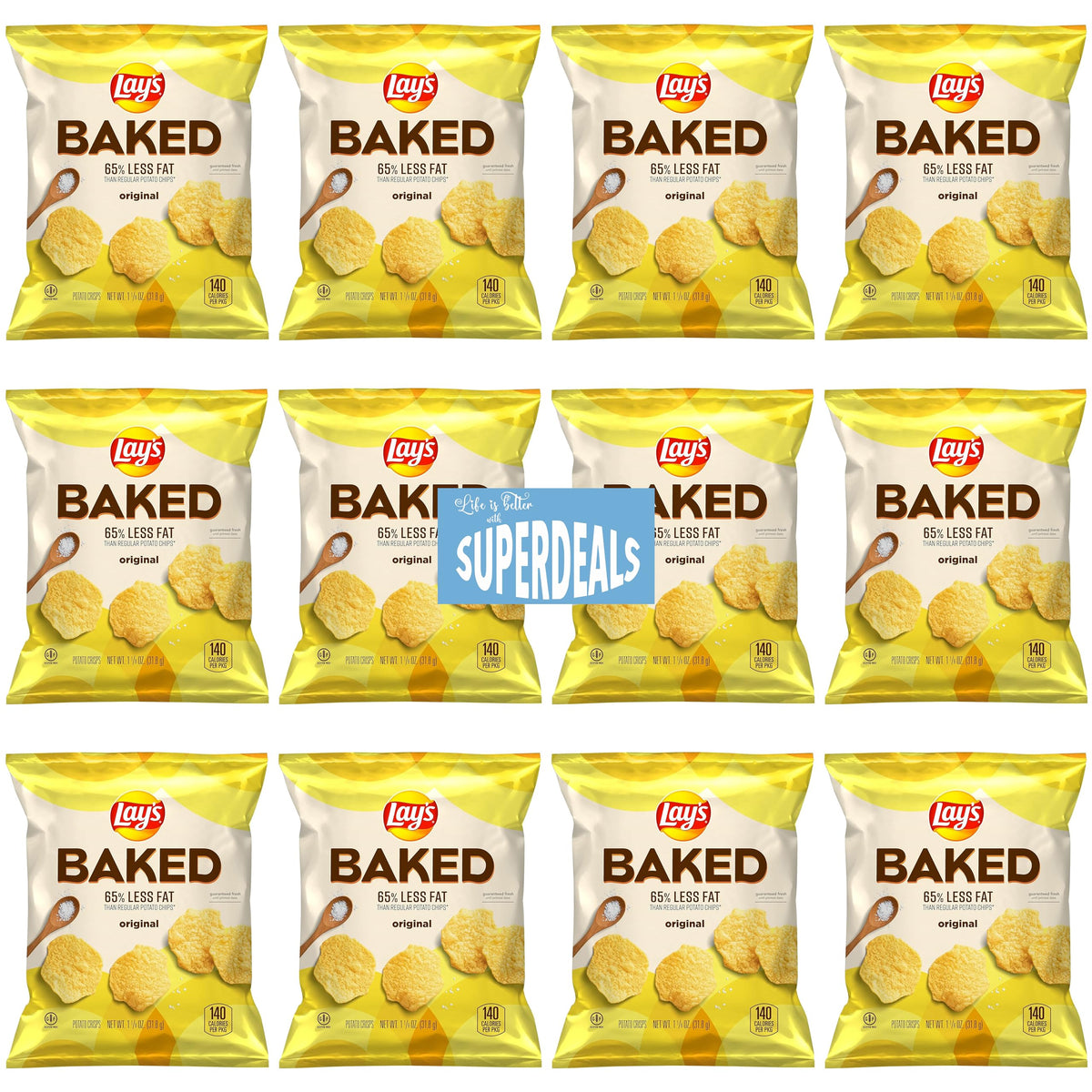 Baked, Original Potato Crisps, 1.125 Ounce (Pack Of 12) Value Pack Bundled By Superdeals With Mystery Gift