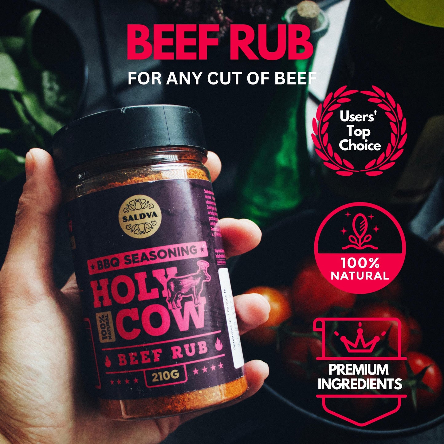 Classic S Of Enhanced Bbq Seasonings - Holy Cow, Angel’S Wings, Smoky Pig, Ultimate Rub Bbq Rubs | Pack Of 4 | 100% Natural | Great Foodie Gift