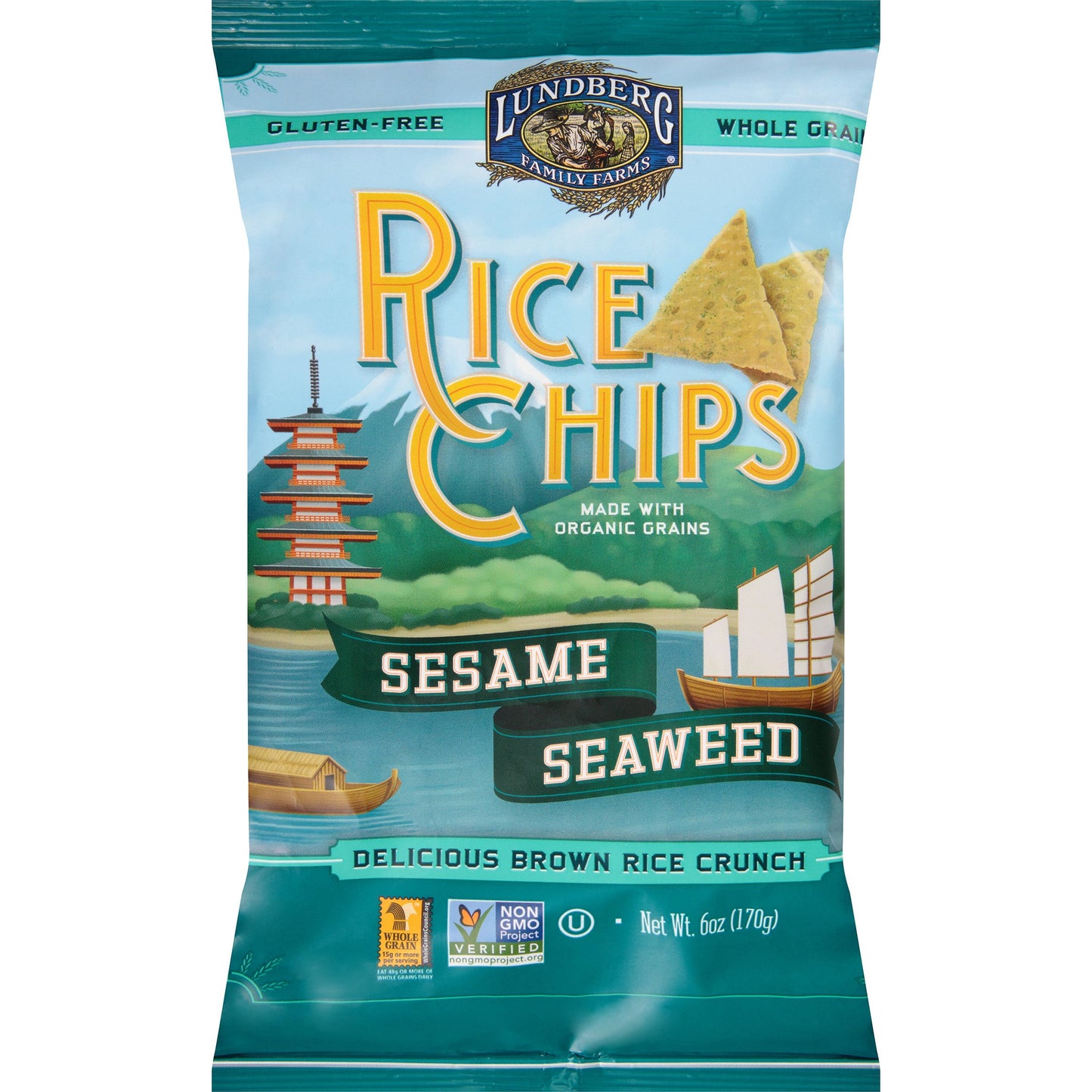 Lundberg Family Farms Sesame Seaweed Rice Chips - Case Of 12 - 6 Oz(D0102H5Wdjp)