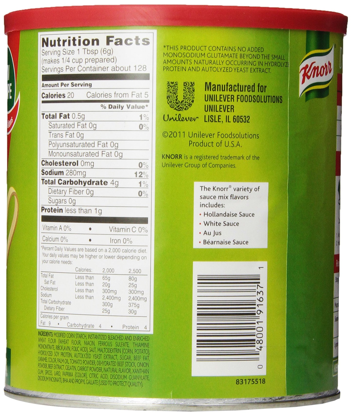 Knorr Demi-Glace Sauce Mix, 28 Ounce Canister