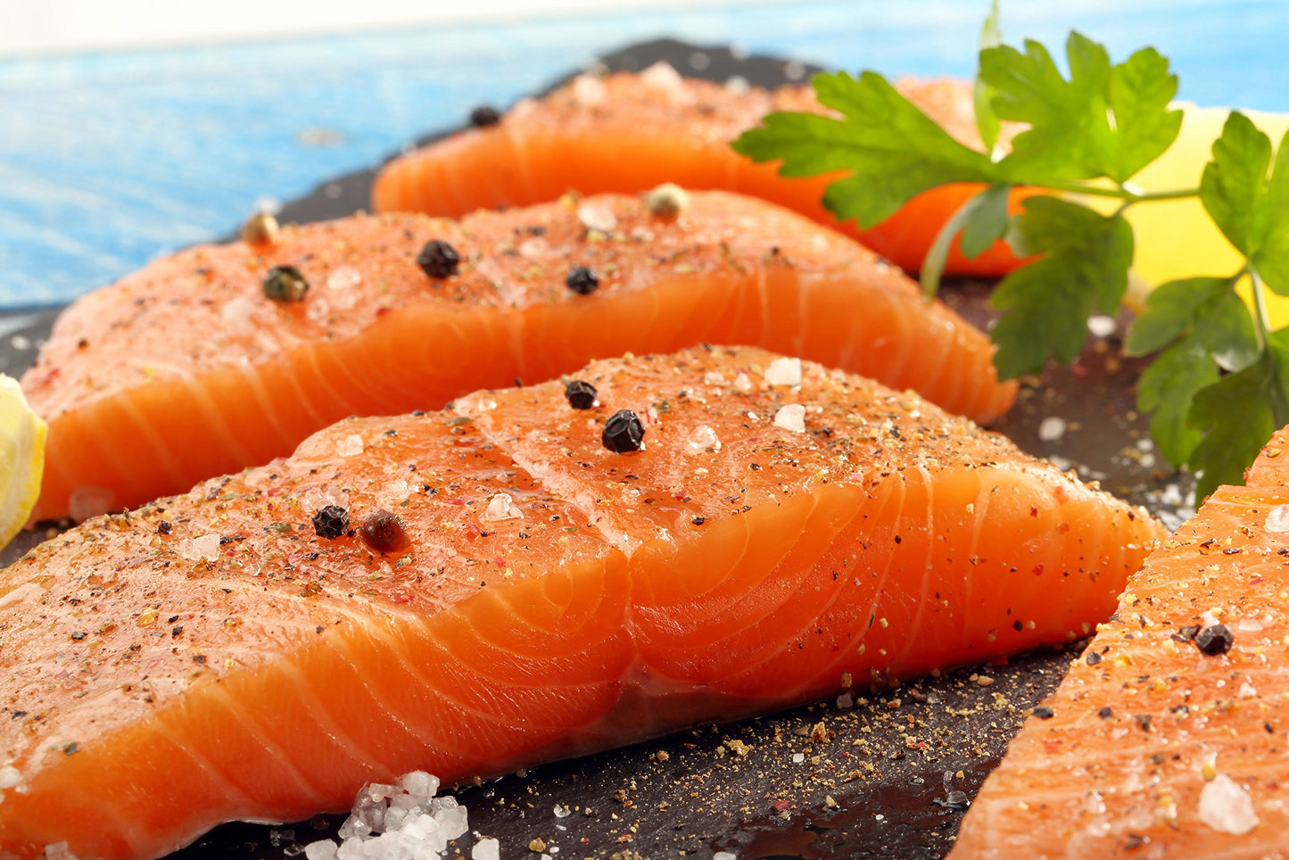 Fresh Atlantic Salmon Fillets, Best Premium Quality in the US, Center Cut, Perfectly Trimmed, 13 x 6 Oz. (4.88 Lb.) - Kosher, Sk