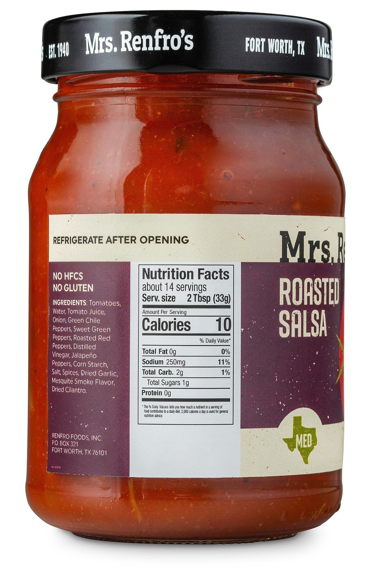 Mrs. Renfros Roasted Salsa - Gluten Free (16-Oz. Jars, 2-Pack)