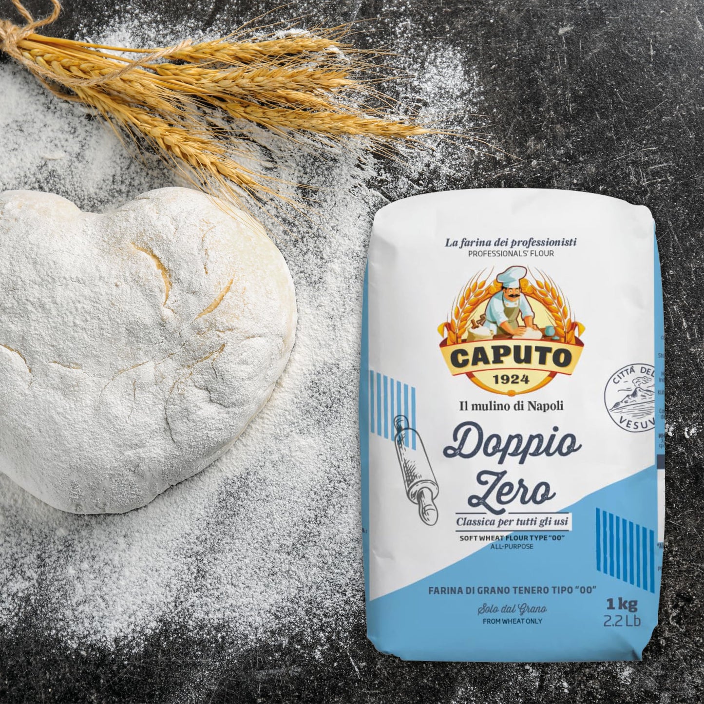 Antimo Caputo Classic All-Purpose Flour (Doppio Zero) - 2.2 Lb (1 Kg) - 2 Pack