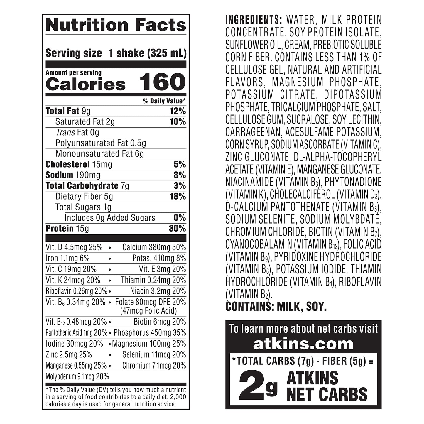 Atkins Creamy Cinnamon Swirl High Protein Shake, 15g Protein, Keto Protein Shake, 2g Net Carb, 1g Sugar, Low Sugar and Low Carb,