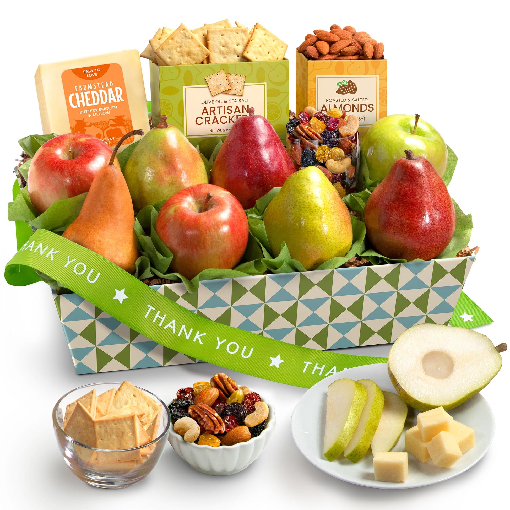 Golden State Fruit Thank You Fruit Basket With Cheese And Nuts