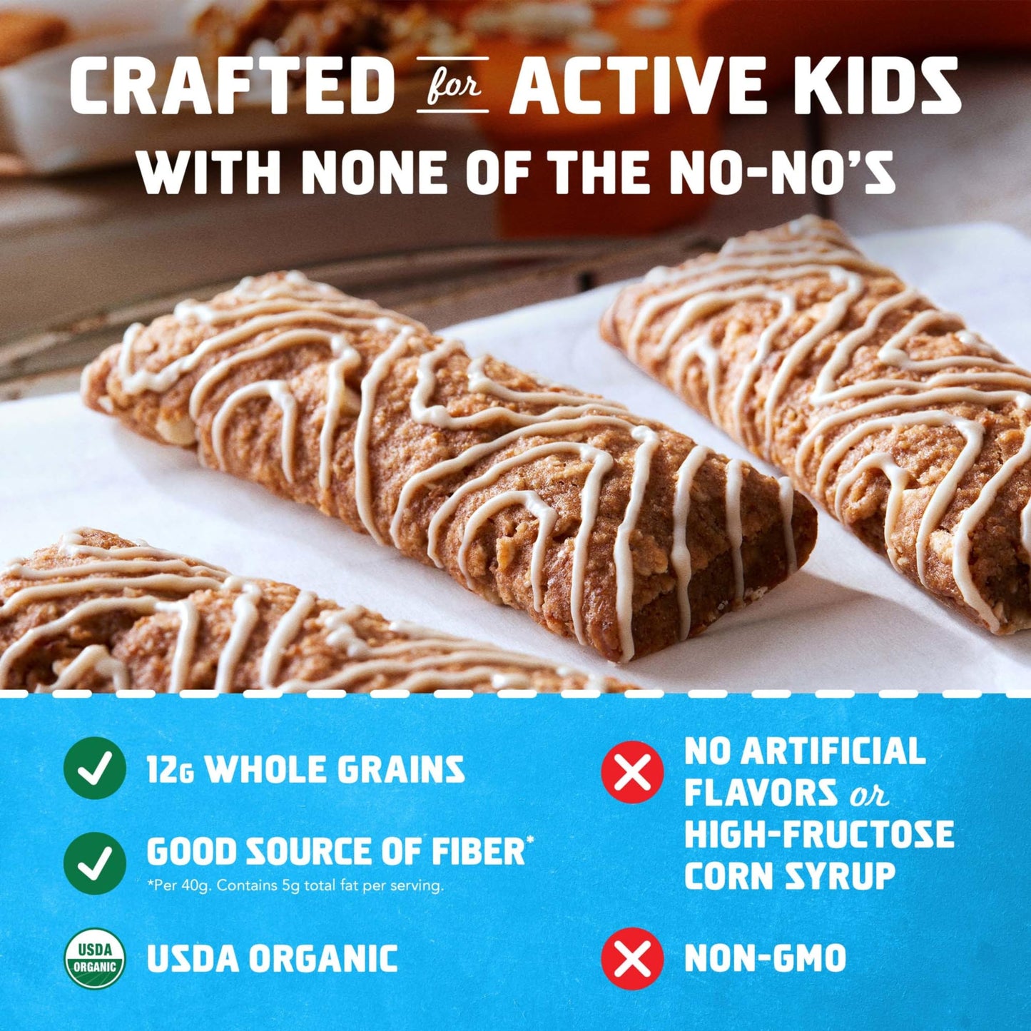 CLIF Kid Zbar - Iced Oatmeal Cookie - Soft Baked Whole Grain Snack Bars - USDA Organic - Non-GMO - Plant-Based - 1.27 oz. (18 Pa