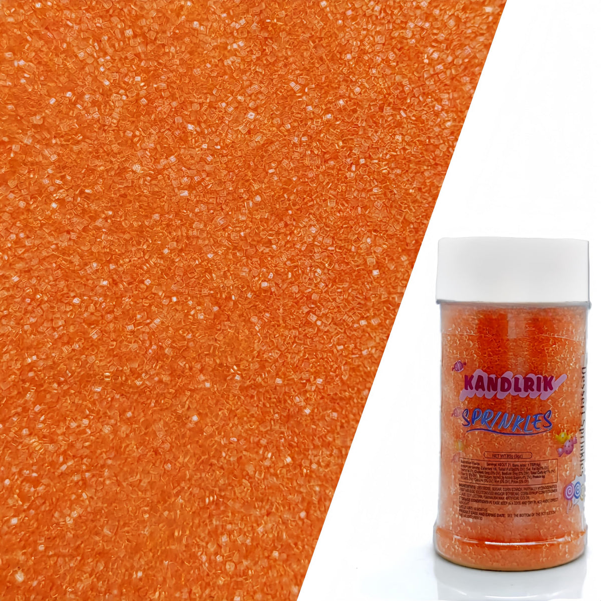 Edible Sanding Sugar Sprinkles for Cookie Decorating, Sugar Sprinkle Mix For Celebration Cakes, Cupcakes, Cookies, 3OZ (Orange)