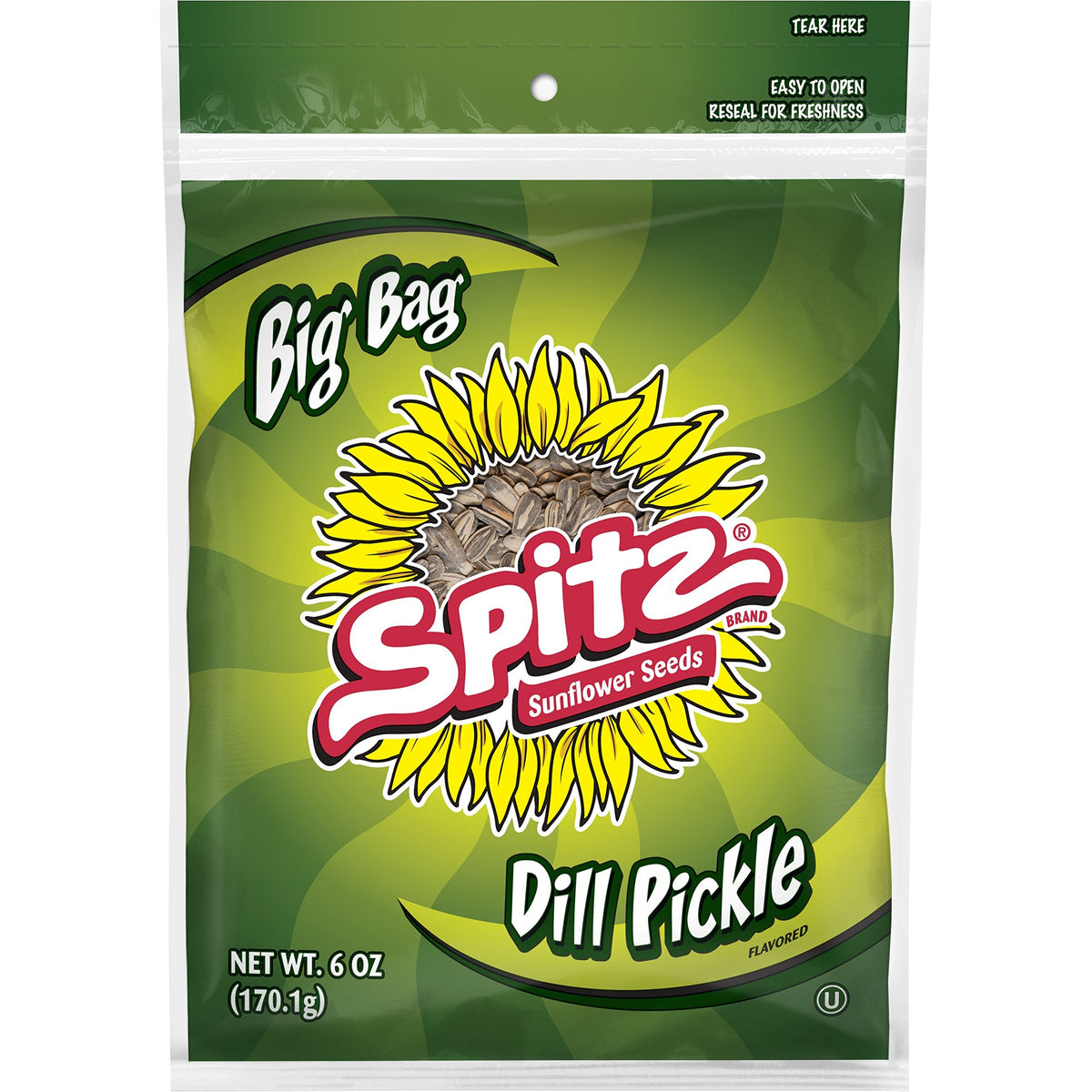 Spitz Dill Pickle Flavored Sunflower Seeds, 6 oz Bag (Pack of 12)