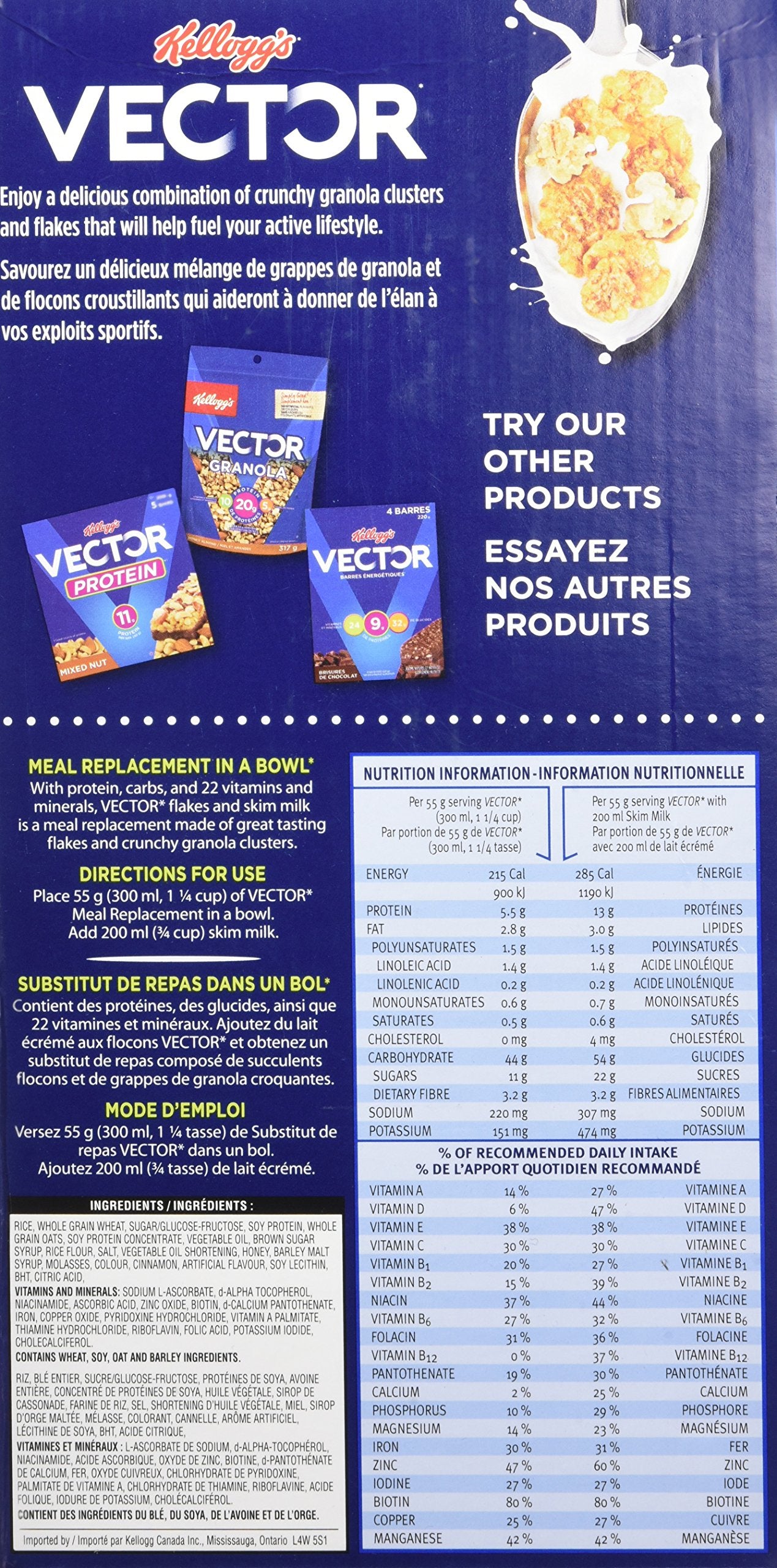 Kelloggs Vector Meal Replacement Cereal, 2.5 lbs, Pack of 1