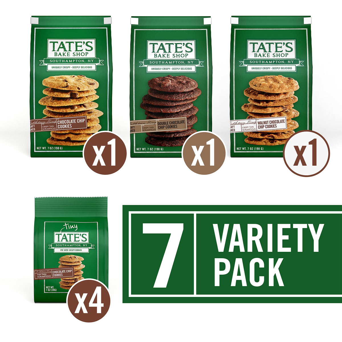 Tate'S Bake Shop Chocolate Chip Cookies Variety Pack, 7 Bags