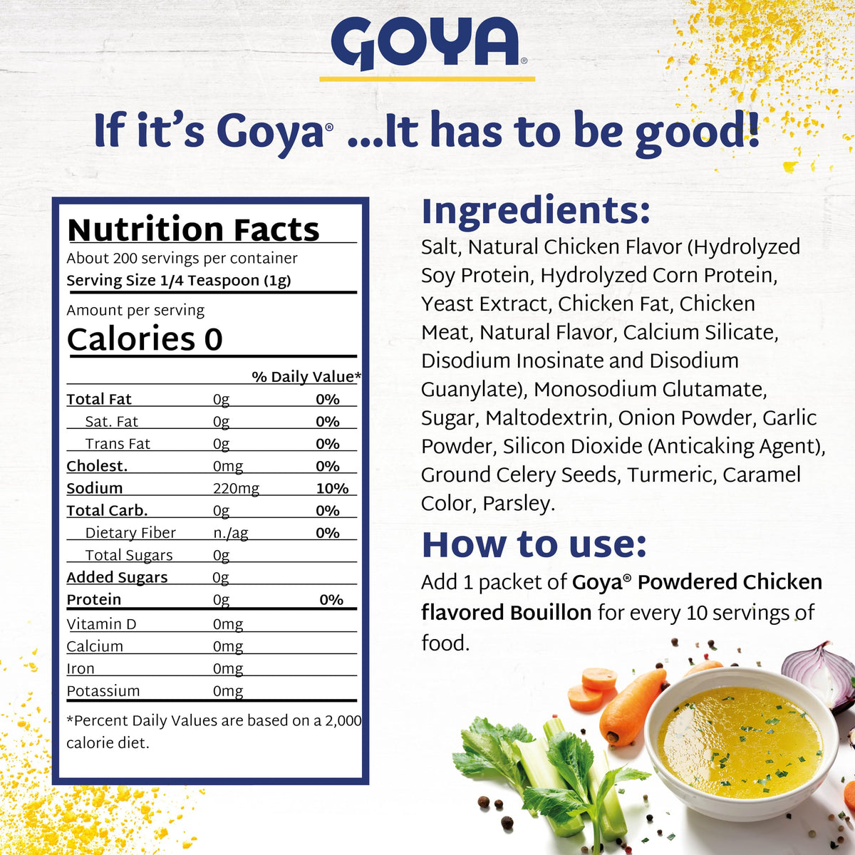 Goya Chicken Bouillon, 7.05 Ounce Each, Pack Of 2