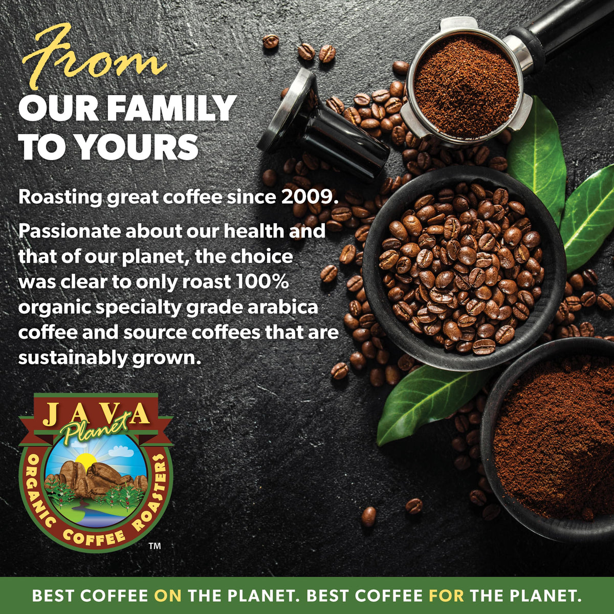 Java Planet Organic, Water Process Decaf Peru, Smooth Full Flavored Organic Coffee Beans, Low Acid, Whole Bean Coffee 5Lb Bag