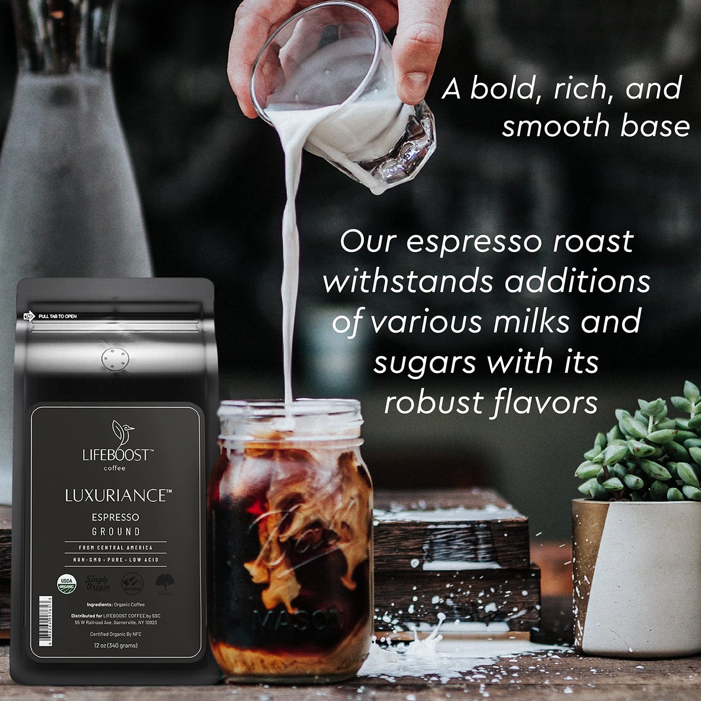 Lifeboost Organic Espresso Ground Coffee - Non-Gmo Low Acid Single Origin Usda Shade Grown Organic Espresso Coffee - Third Party