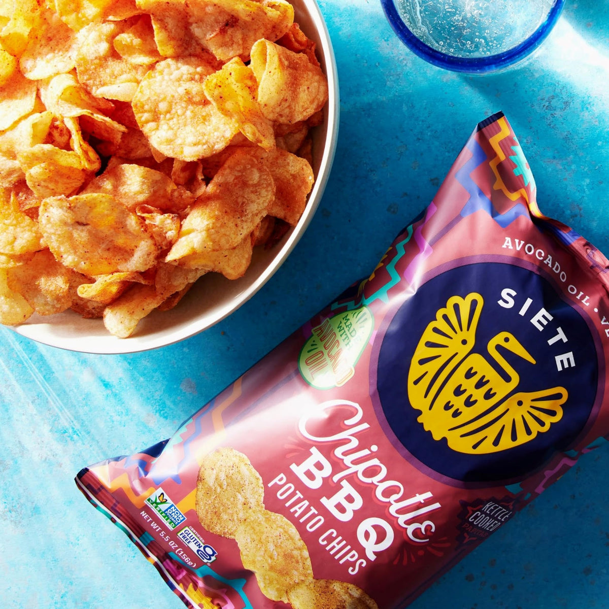 Siete Family Foods Chipotle BBQ Potato Chips, 5.5 oz Bag