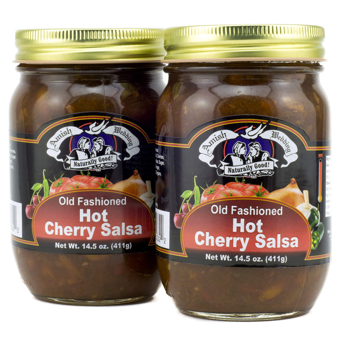 Amish Wedding Hot Cherry Salsa 14.5 Ounces (Pack Of 2)