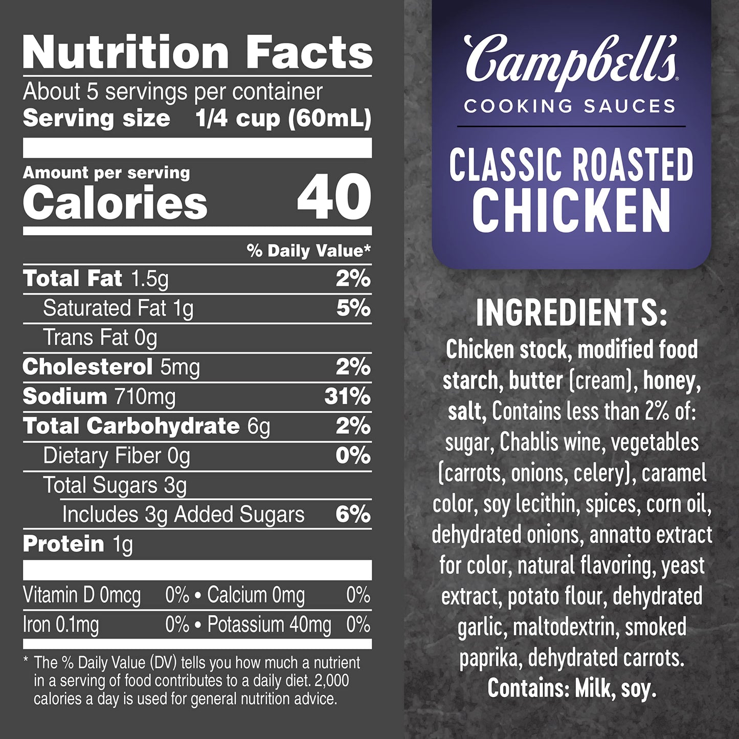Campbell's Cooking Sauces, Classic Roasted Chicken Sauce, 12 Oz Pouch
