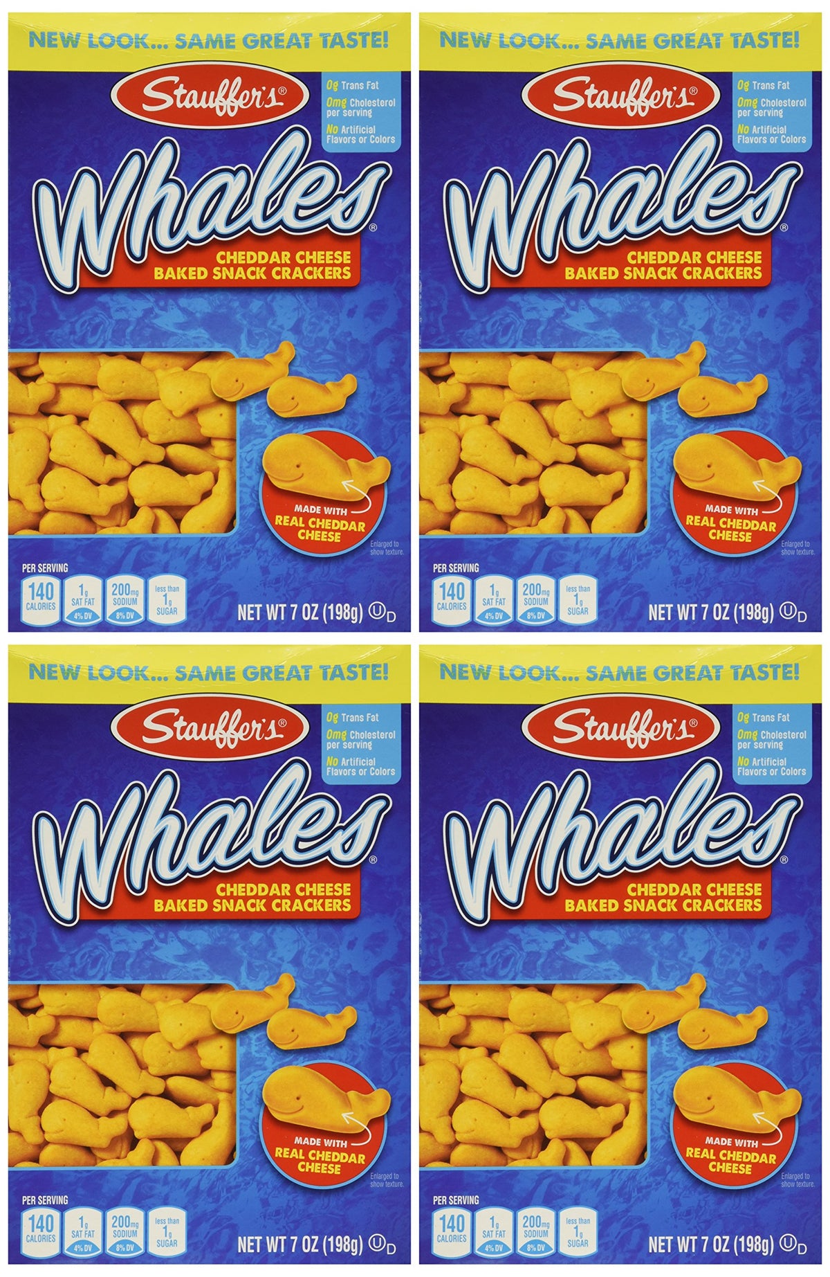 Stauffer'S, Whales, Baked Cheddar Snack Crackers, 7Oz Box (Pack Of 4)
