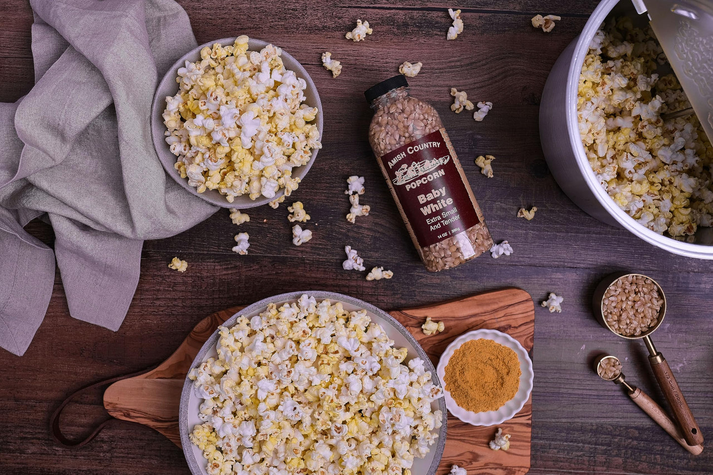Amish Country Popcorn | 14 Oz Bottle | Baby White Popcorn Kernels | Old Fashioned, Non-Gmo And Gluten Free (14 Oz Bottle)