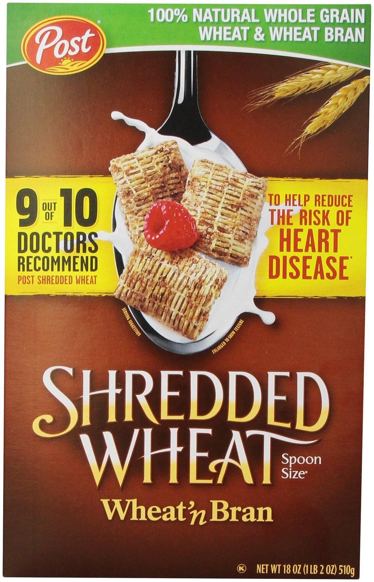 Post, Shredded Wheat, Wheat & Bran Cereal, 18 oz - SET OF 2