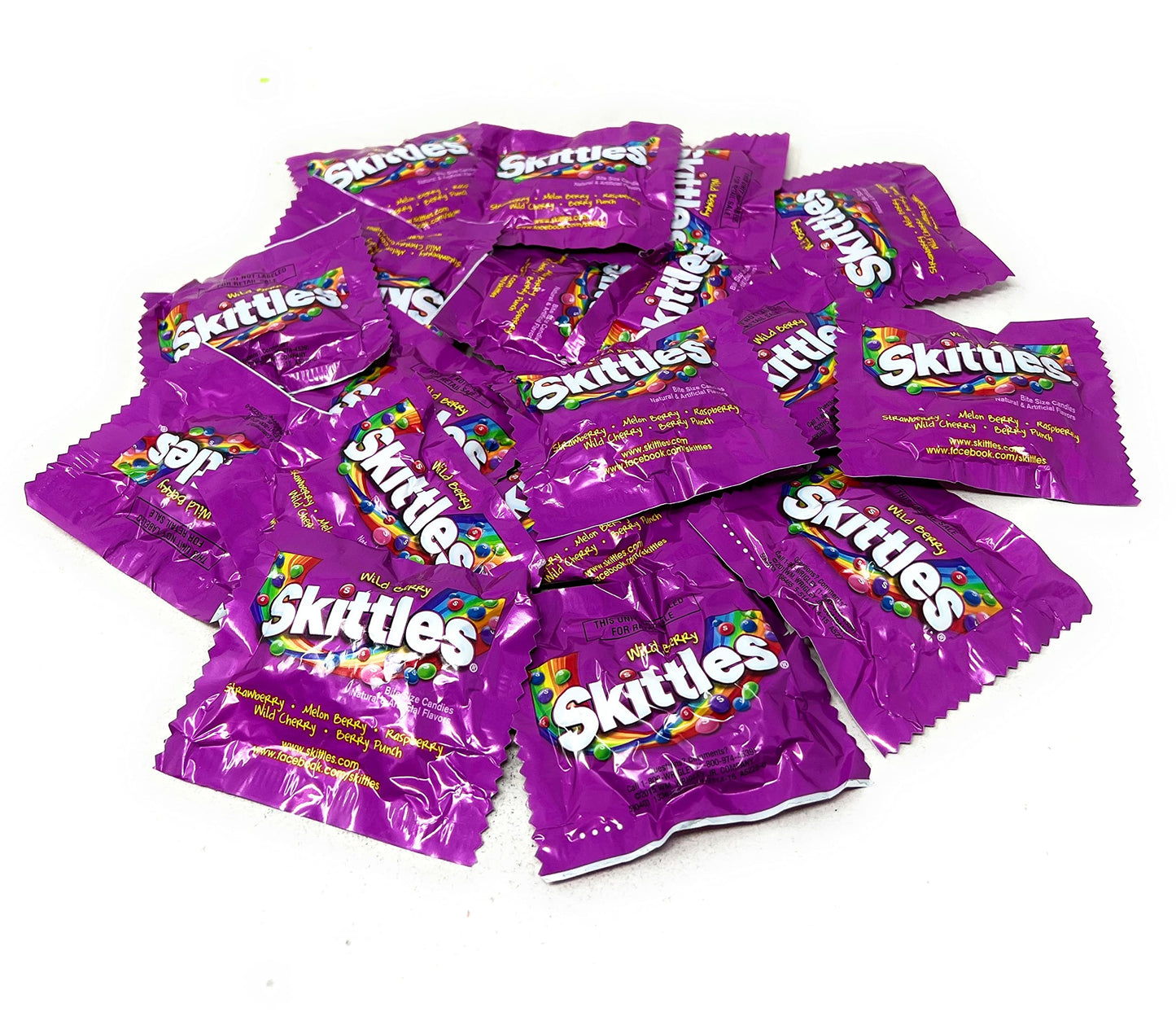 ASSORTIT X Skittles Collab Wild Berry Flavor Candy Coated Fruit Chew Fun Size 1 Lbs Individually Wrapped Bulk Purple Party Assortment 25+ Bite Size Mini Packs In Resealable Bag (16 Oz)
