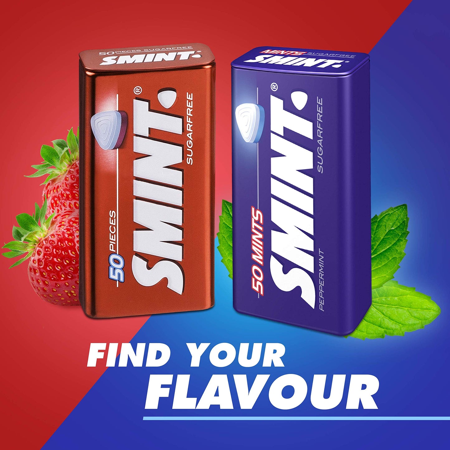 Smint Mints Peppermint, Sugar Free, 12 Packs with 50 Mints